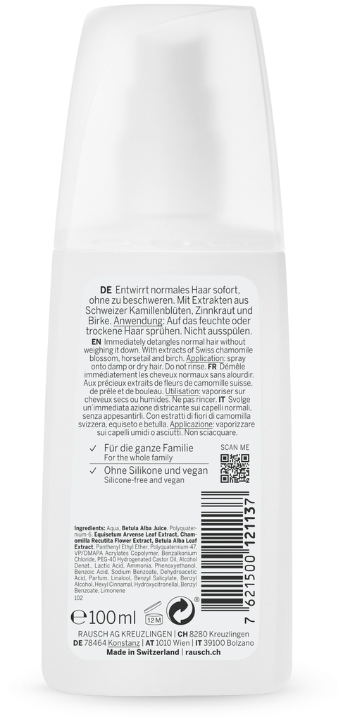 Rausch Spray Démêlant aux herbes suisses