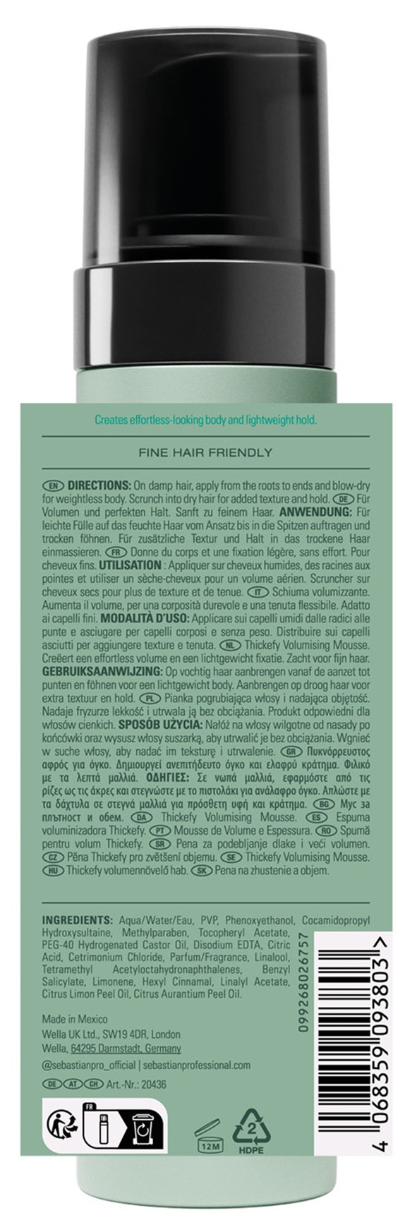 Sebastian Volupt Thickefy Mousse volumisant