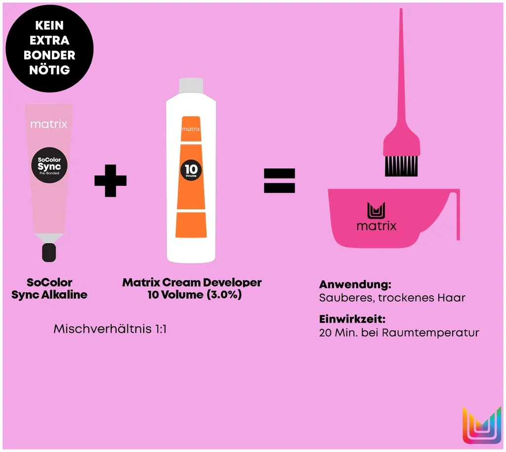 Matrix SoColor Sync Acidic NGA Coloration Ton sur Ton au pH Acide Translucide - 9NGA Neutre doré cendré