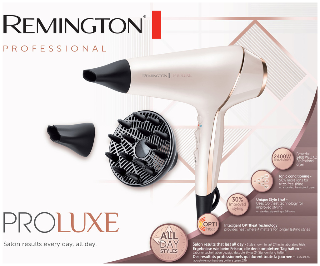 Remington PROluxe Sèche-cheveux Ionique avec Moteur AC 9140 - beige