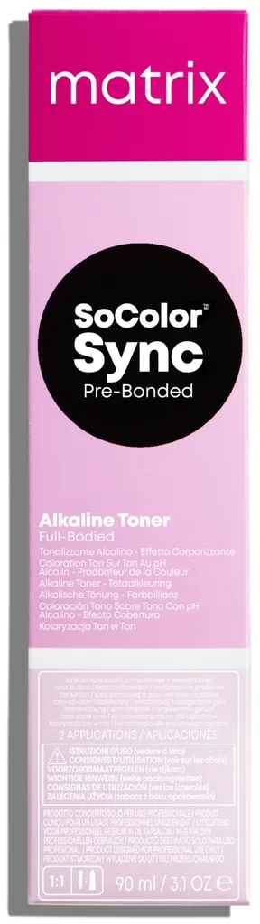 Matrix SoColor Sync Acidic NGA Coloration Ton sur Ton au pH Acide Translucide - 9NGA Neutre doré cendré