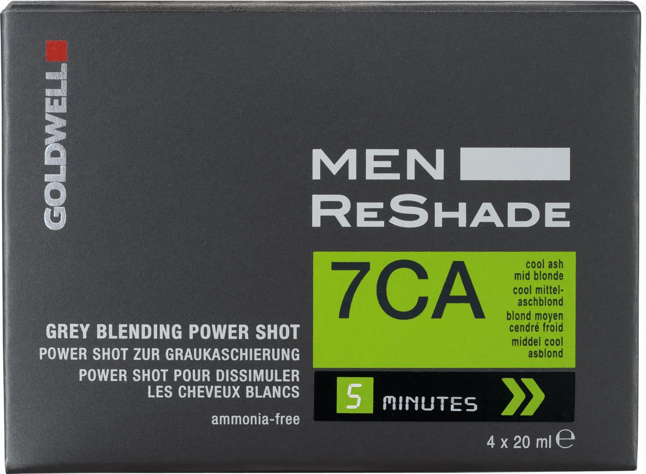 Goldwell Men Reshade Shots 4x20ml - 5CA Châtain cendré clair
