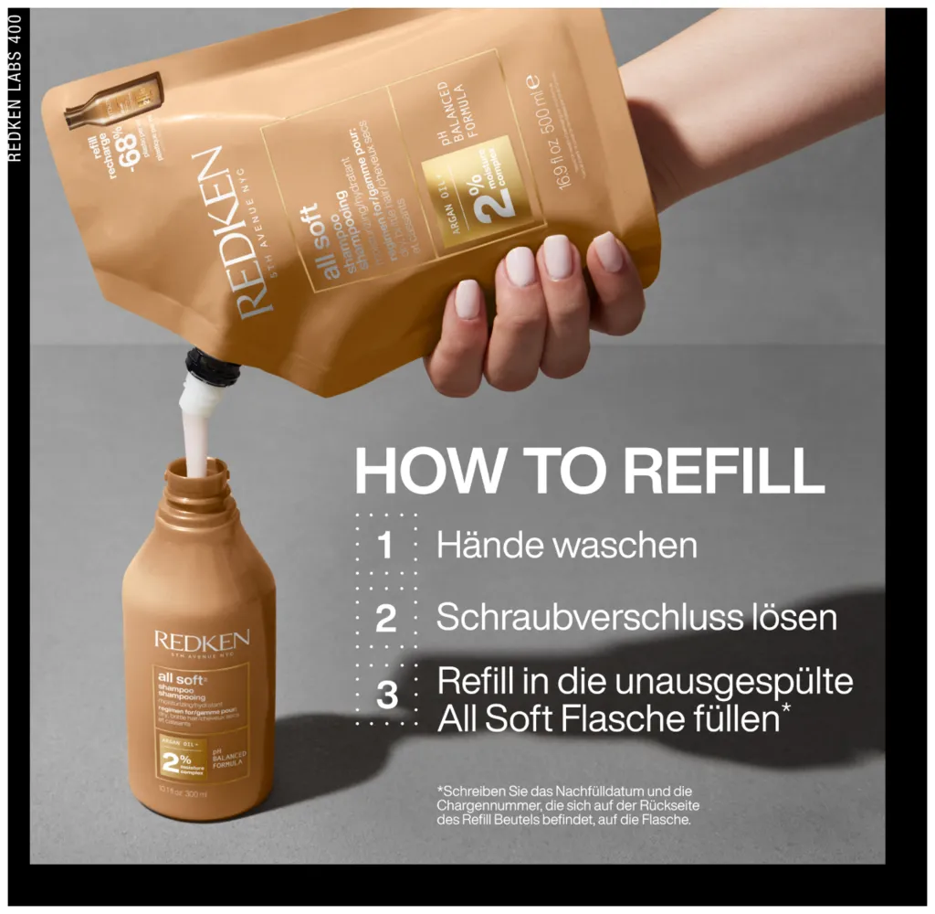 Redken All Soft Shampoo Refill Pouch