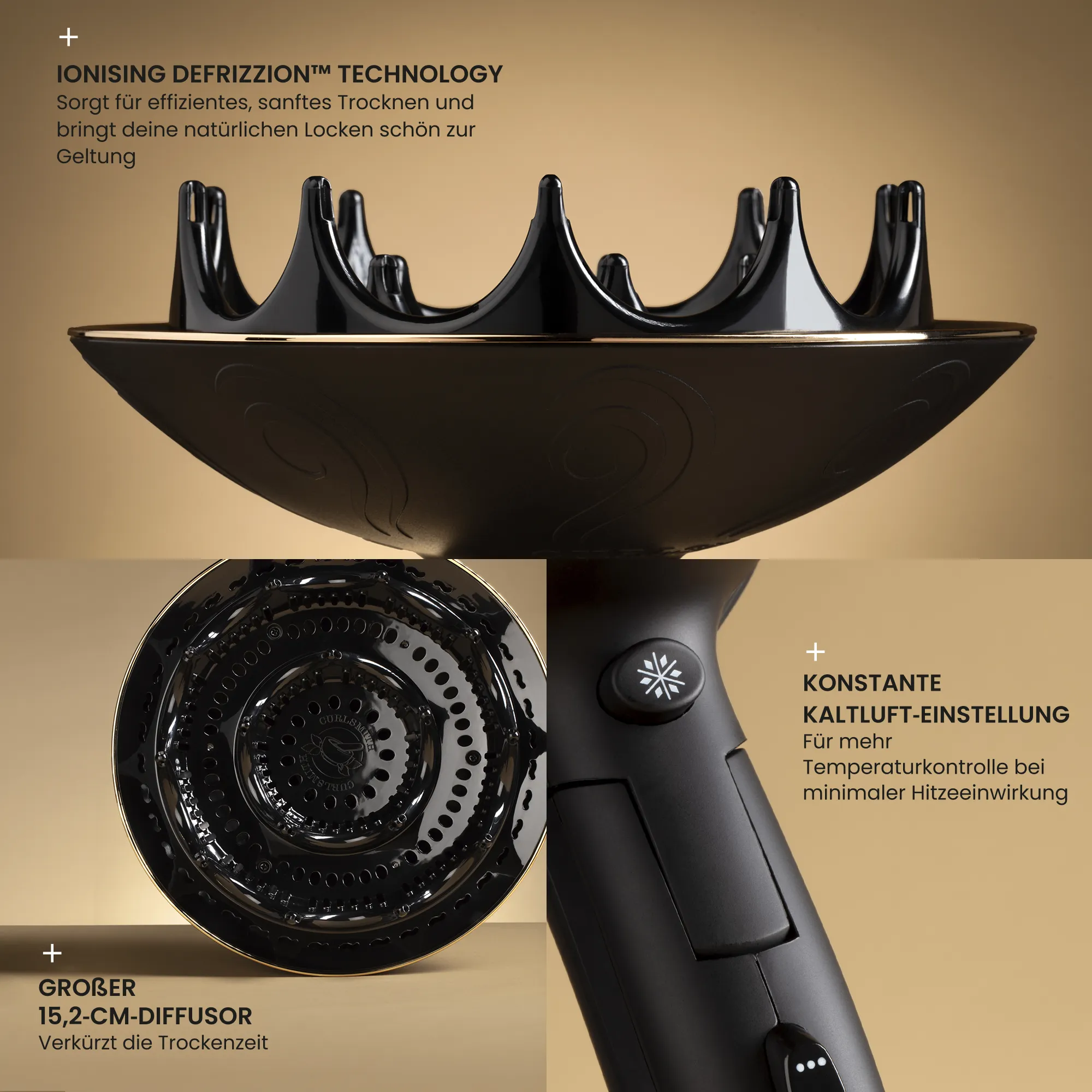 Hot Tools Curlsmith Travel Defrizzion Sèche-cheveux avec diffuseur XL