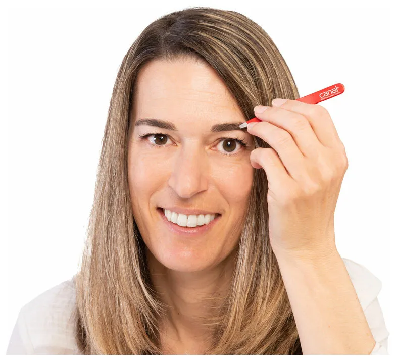 Canal Pince à épiler oblique inoxydable - Blanc