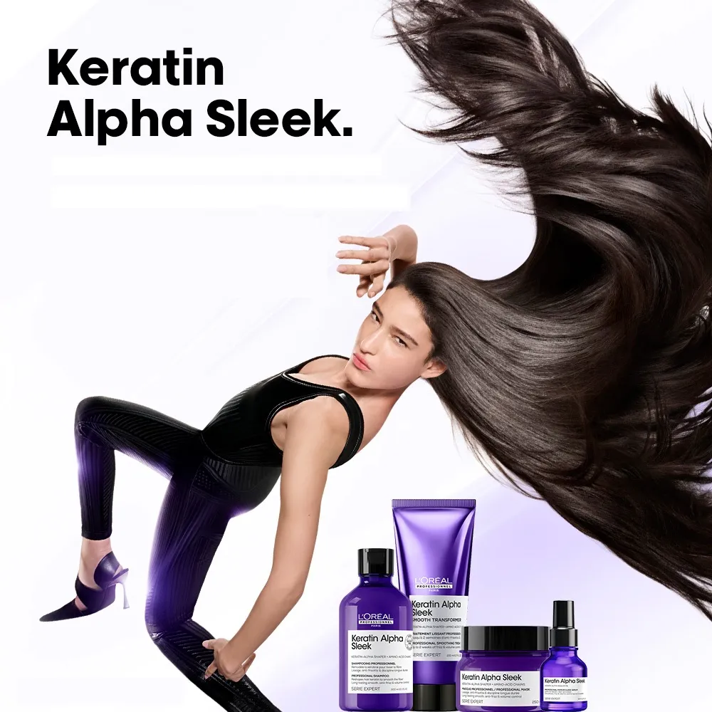 Loreal Keratin Alpha Sleek Linienbanner Mobile EN