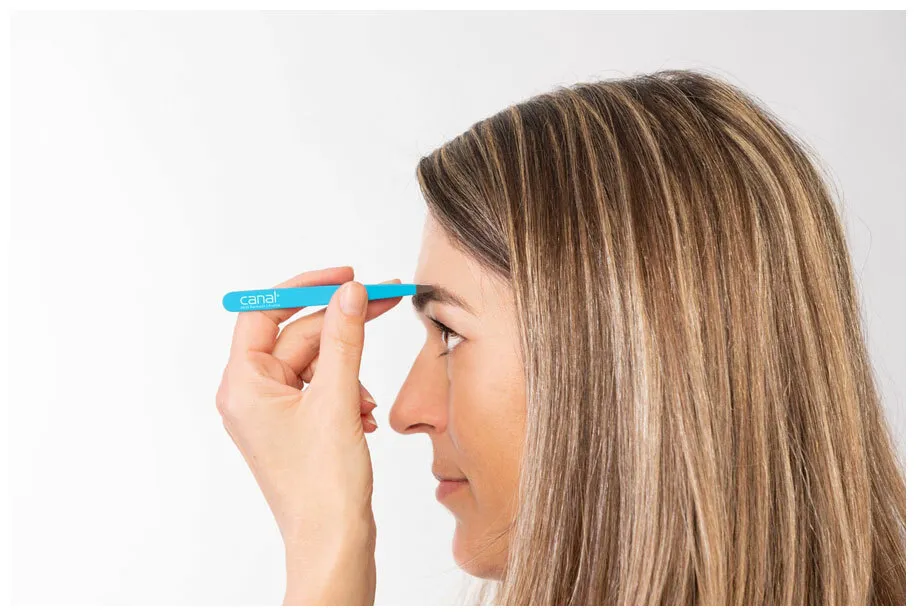 Canal Pince à épiler droite inoxydable 9cm - satin