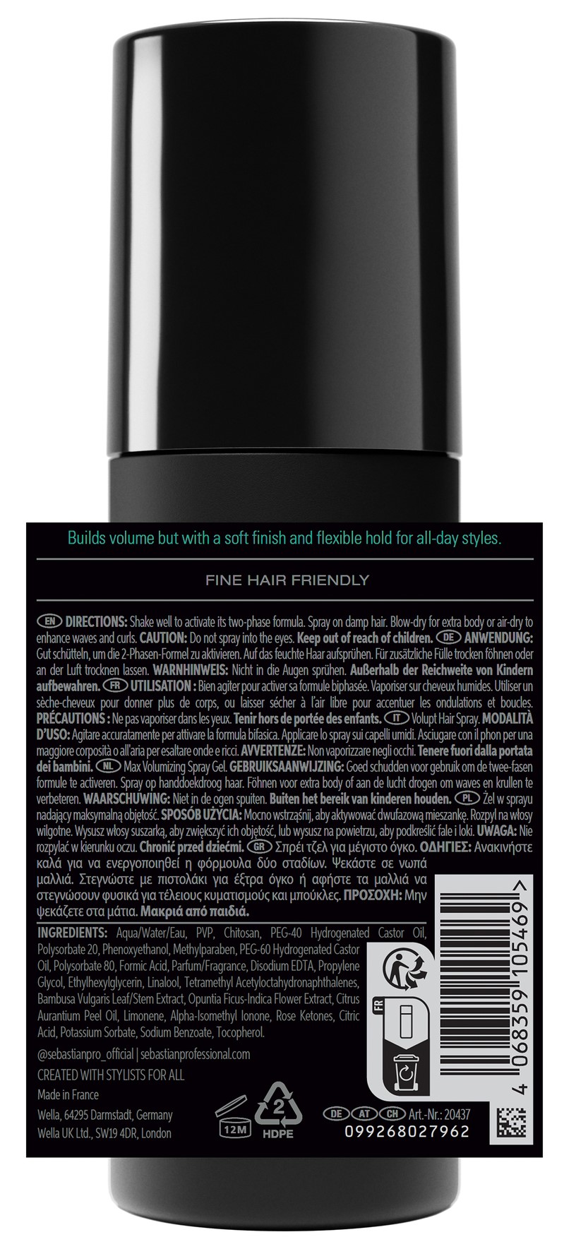 Sebastian Volupt Spray Gel volumisant