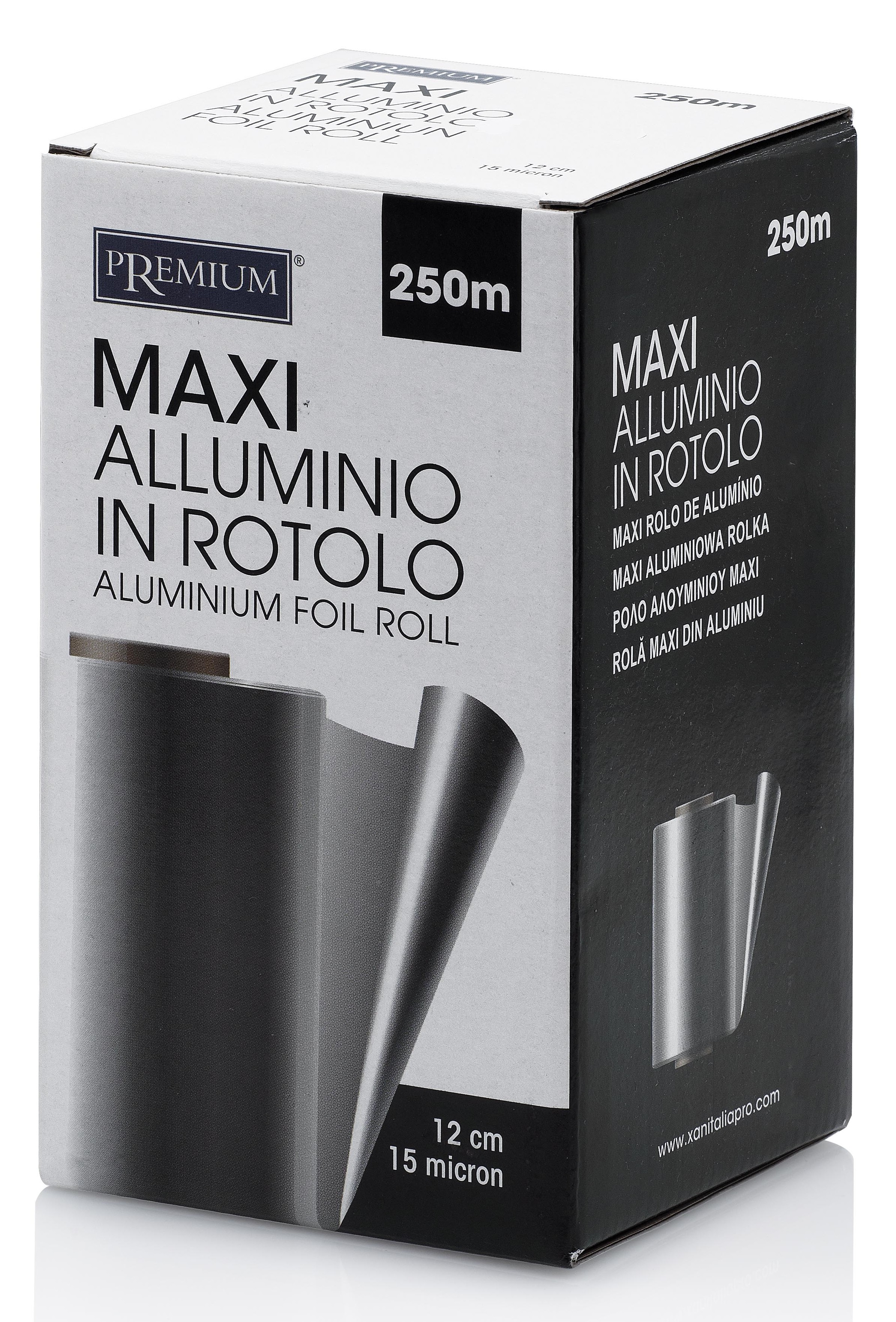 Xanitalia Premium Maxi Aluminium Foil 250 m 12 cm 15 µm Boîte 12 pièces