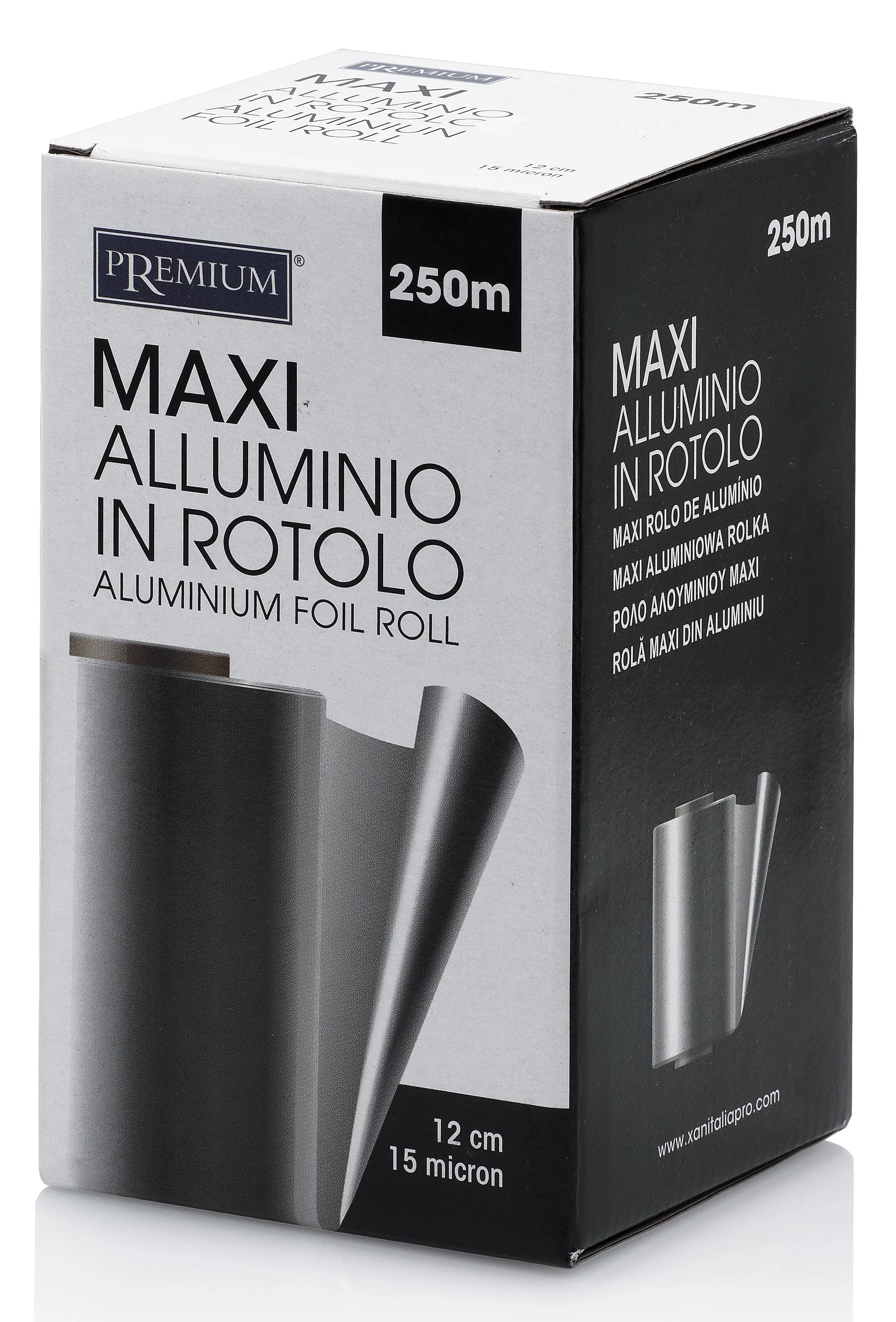 Xanitalia Premium Maxi Aluminium Foil 250 m 12 cm 15 µm Boîte 12 pièces
