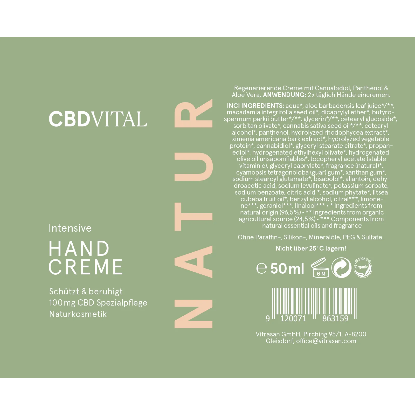 CBD VITAL Crème intense pour les mains