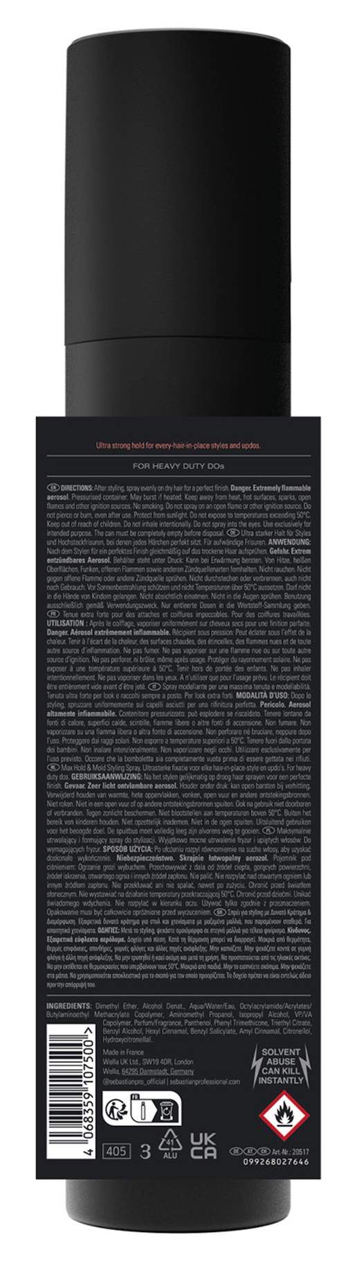 Sebastian Shaper Fierce Max Hold Hairspray