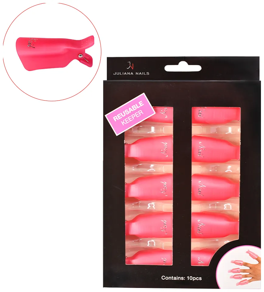 Juliana Nails Clip pour retirer le vernis 10 pc - Pink