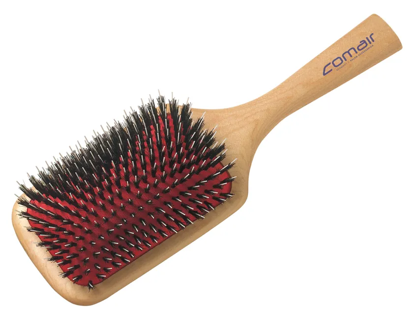 Comair Brosse en bois avec tiges en nylon, 13 rangs