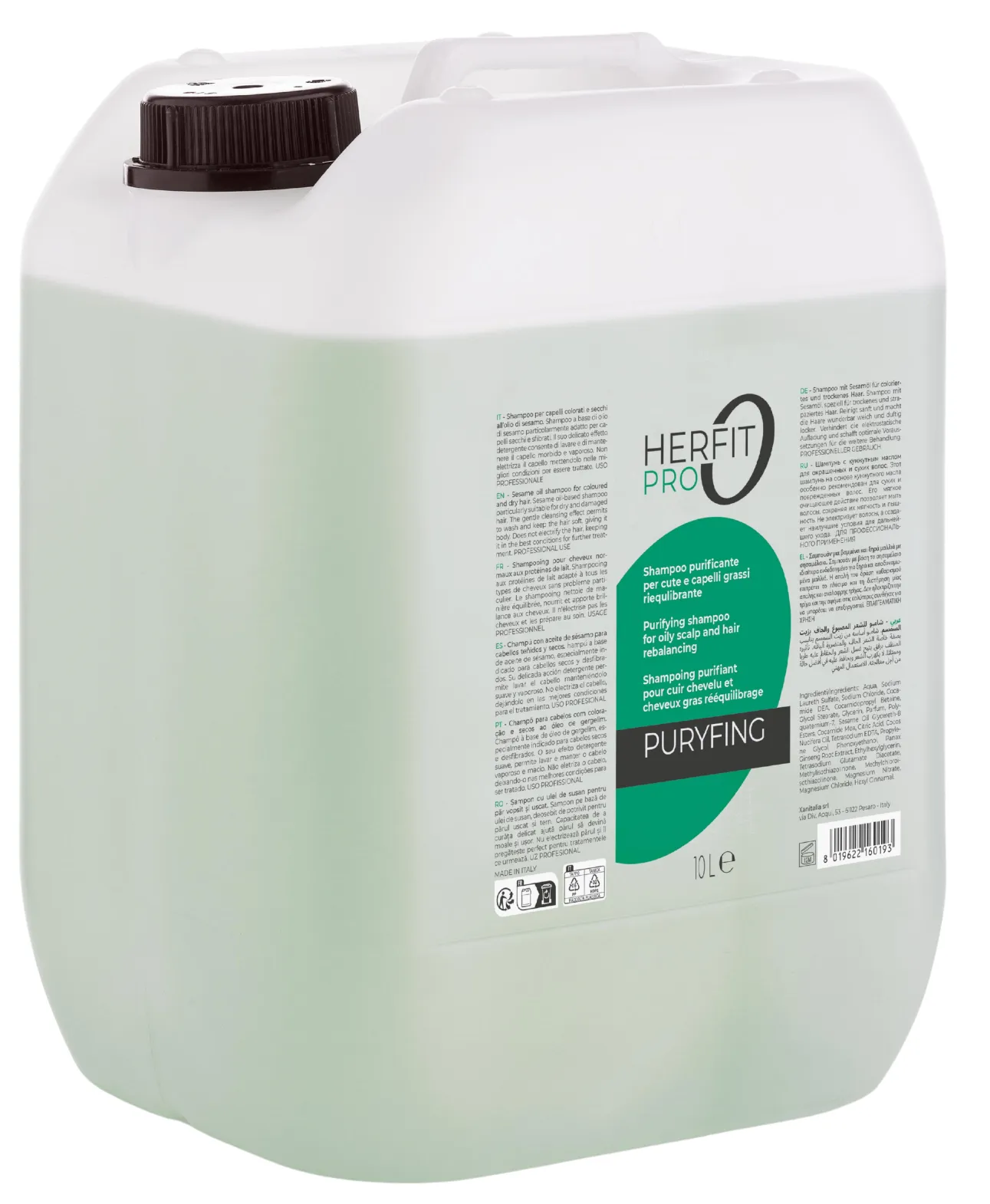 Xanitalia Herfit Pro Shampooing Purifiant pour cheveux gras 10L