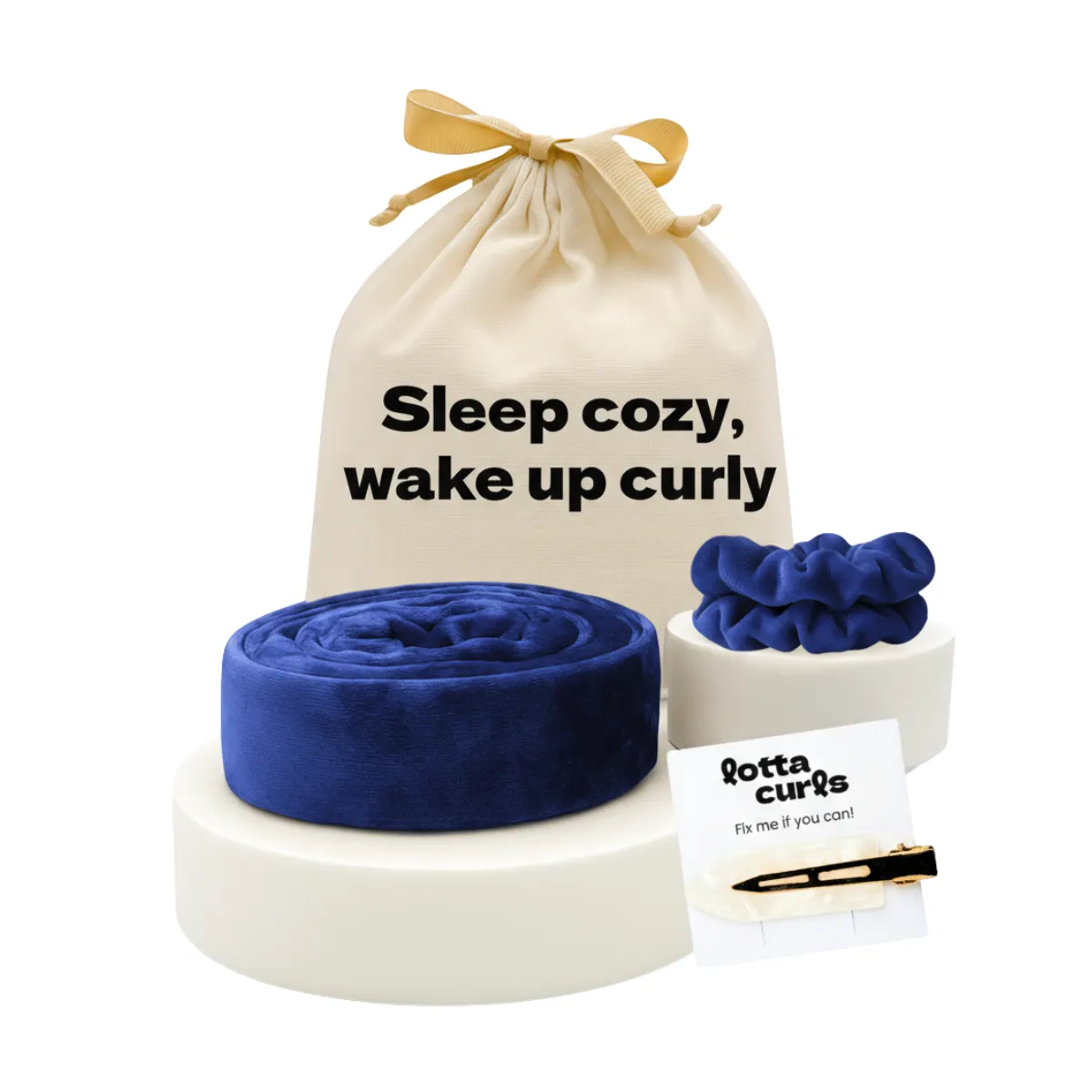Lotta Curls Ruban de Curling Sans Chaleur Deep Blue