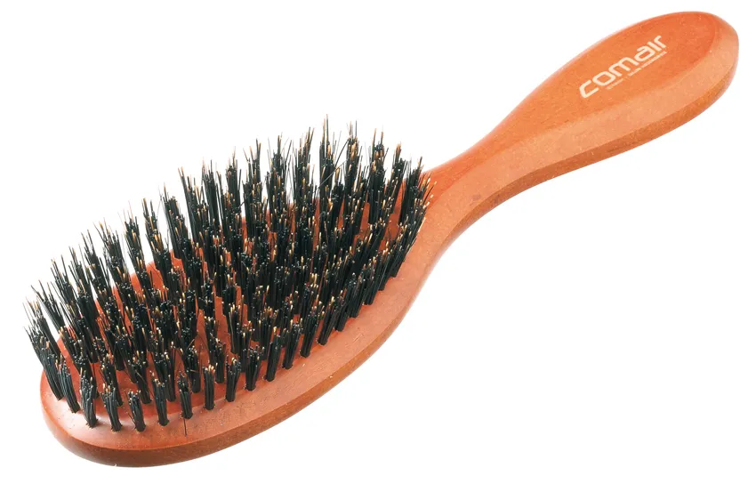 Comair Brosse plate en palissandre avec poils de sanglier, 11 rangées