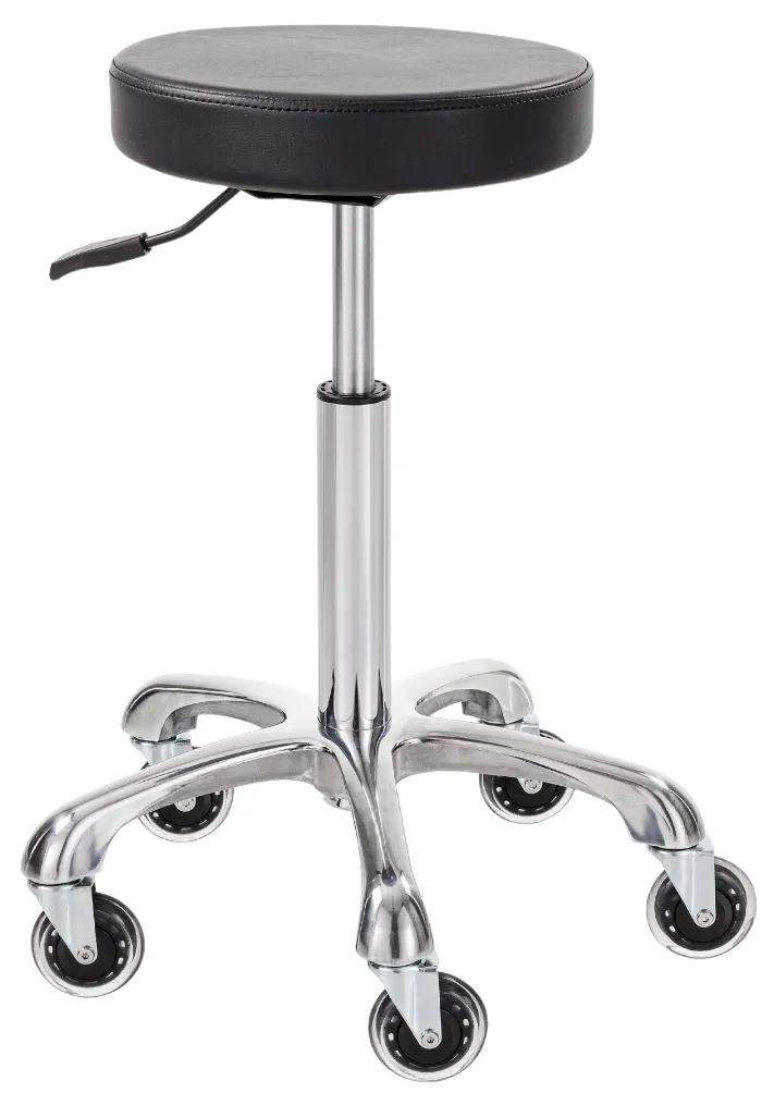 Elitè Pro Saddle With Back Tabouret En Similicuir Blanc Base En Aluminium