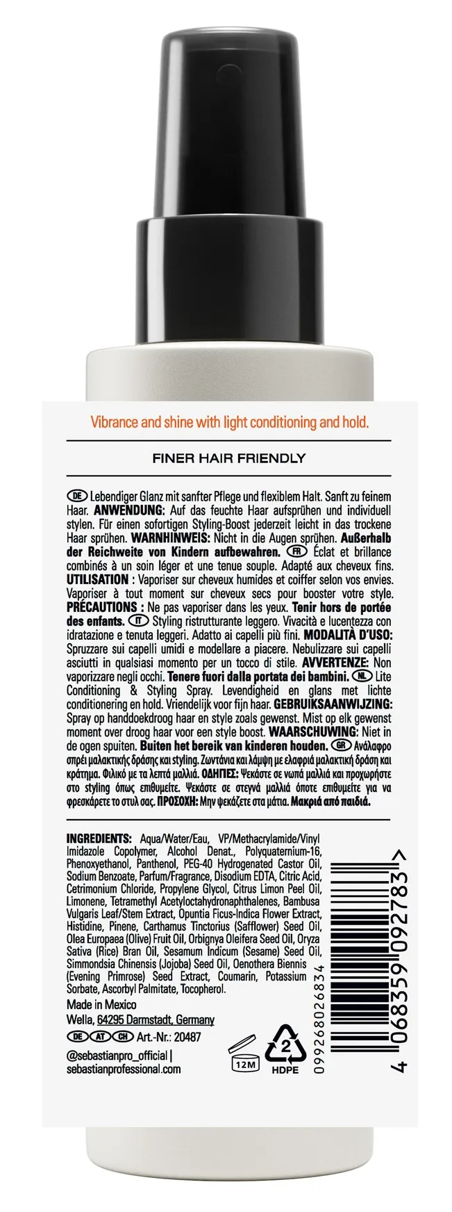 Sebastian Potion 9 Lite Spray de conditionnement et de coiffage