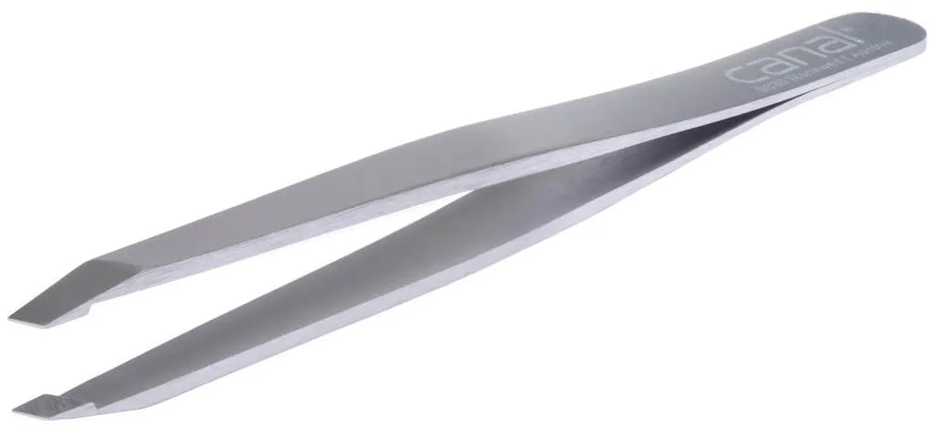 Canal Pince à épiler oblique inoxydable - Blanc