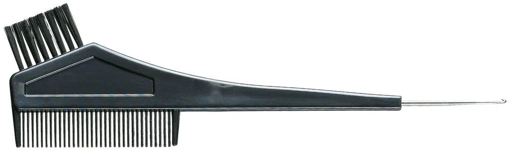 Comair Pinceau de coloration noir avec peigne + crochet