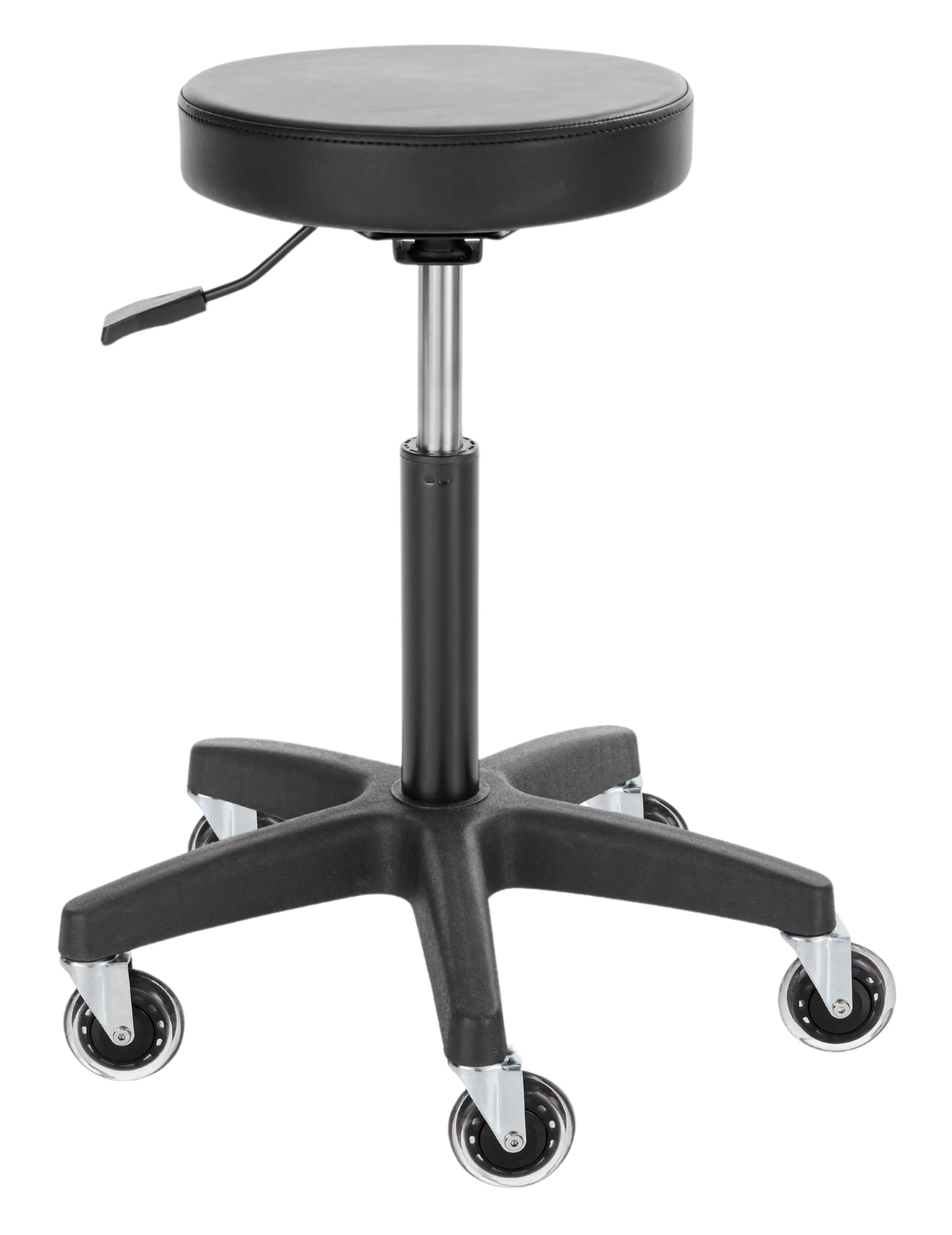 Ideal Pro Saddle With Back Tabouret En Similicuir Noir Base En Nylon Noir