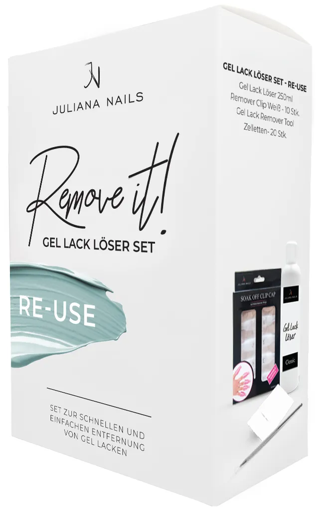 Juliana Nails Gel Lack Set Ré-utilisable pour retirer le Gel Lack