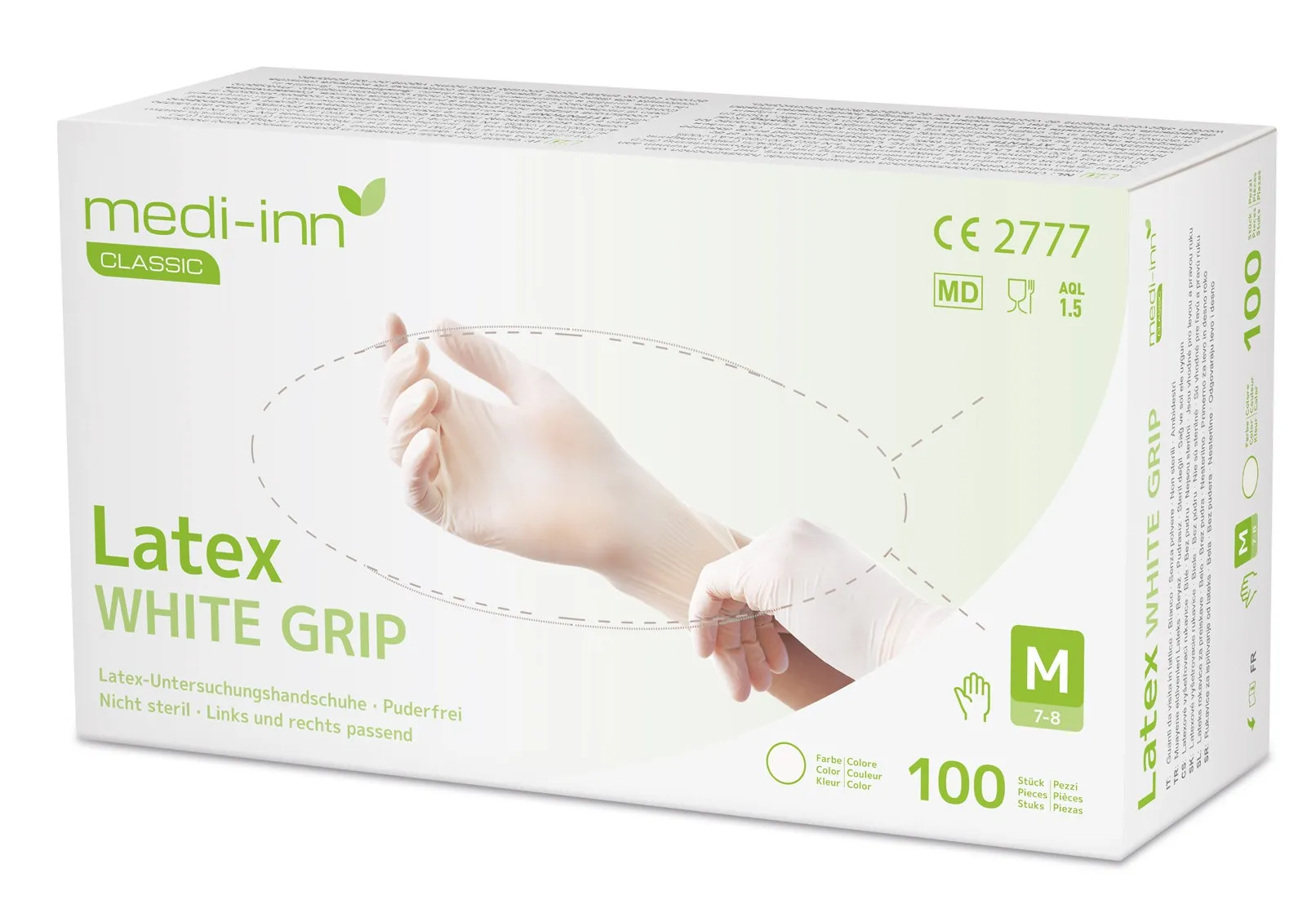 Medi-Inn Gants en latex White Grip
