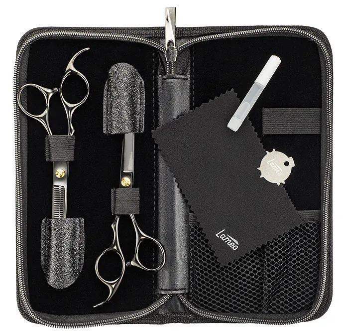 Xanitalia Lameo Stage Pro Set de ciseaux Offset Noir 6"