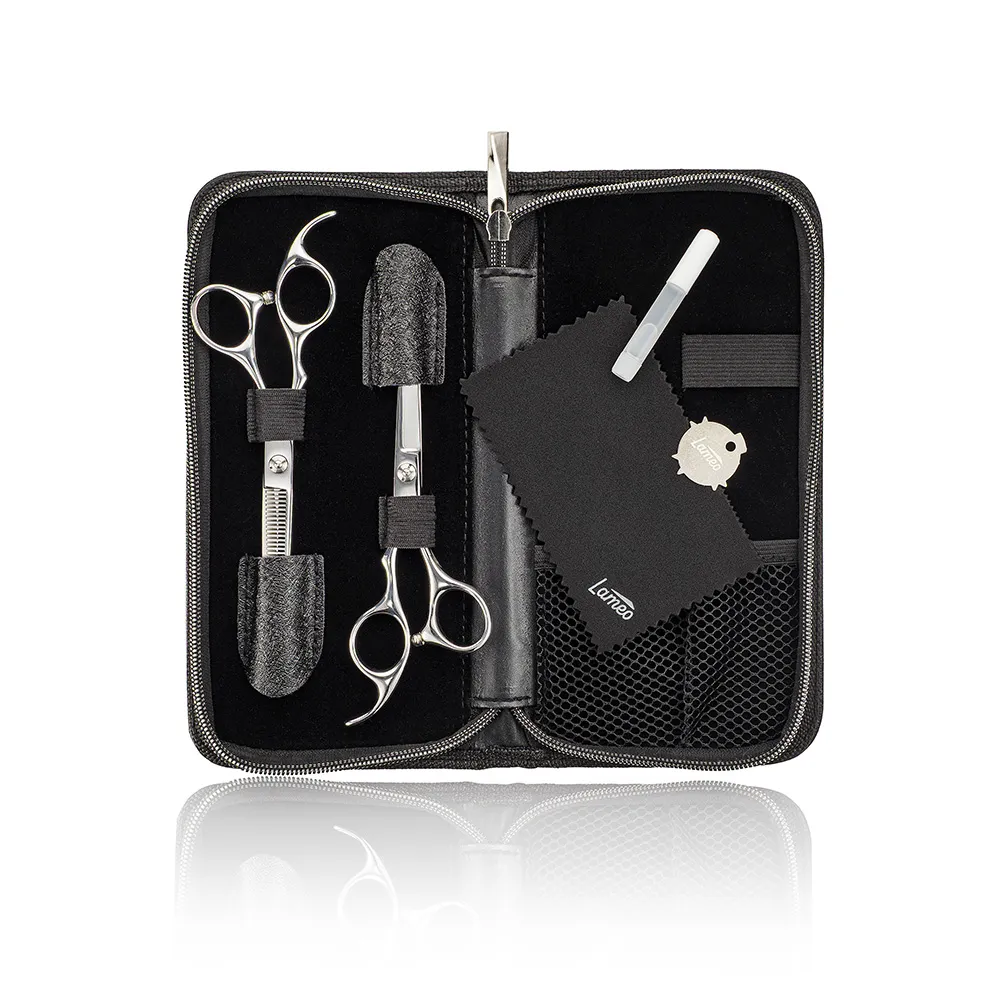 Xanitalia Lameo Stage Pro Set de ciseaux Offset Argent 6"