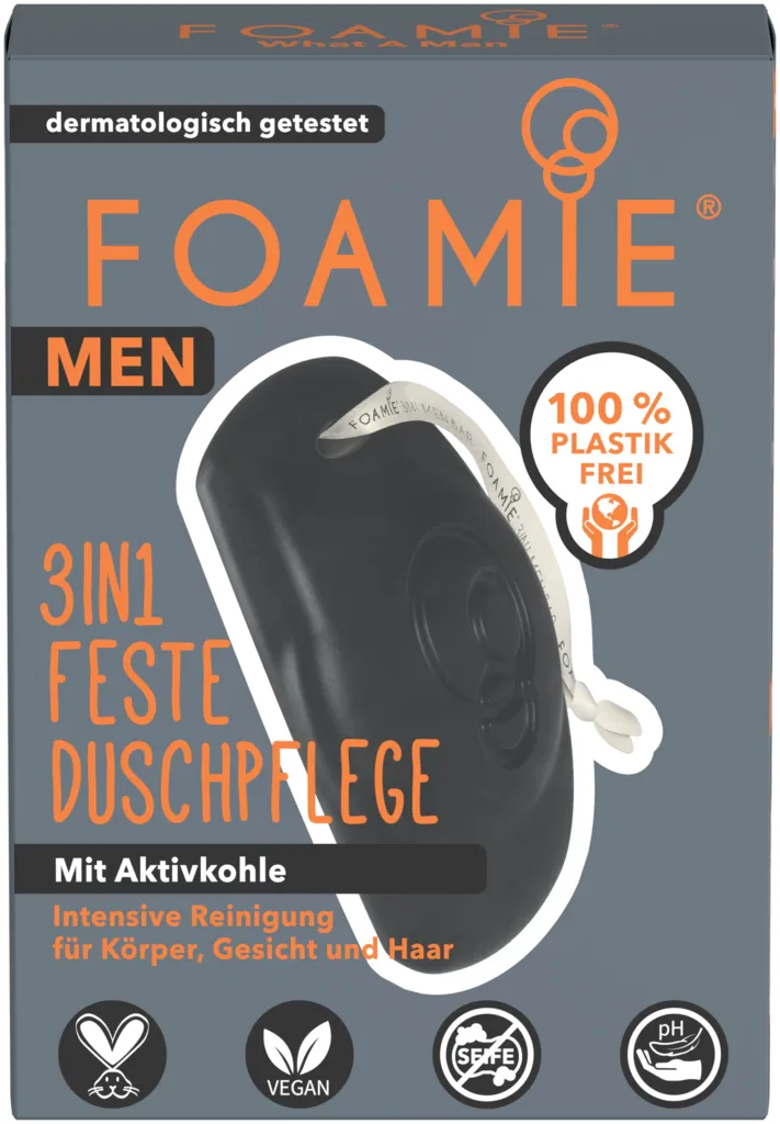 Foamie 3 en 1 Soin douche solide pour hommes - What A Man