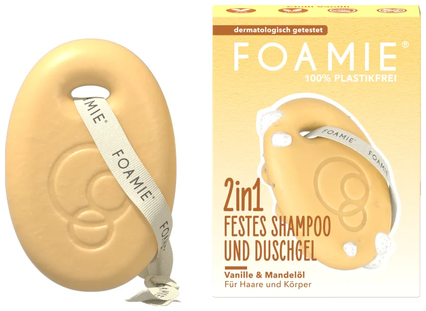 Foamie 2en1 Shampoo solide et gel douche Vanille & Lait d'amande