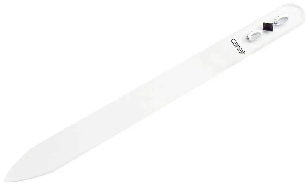 Canal Lime à ongles en verre solide avec cristaux, 14 cm
