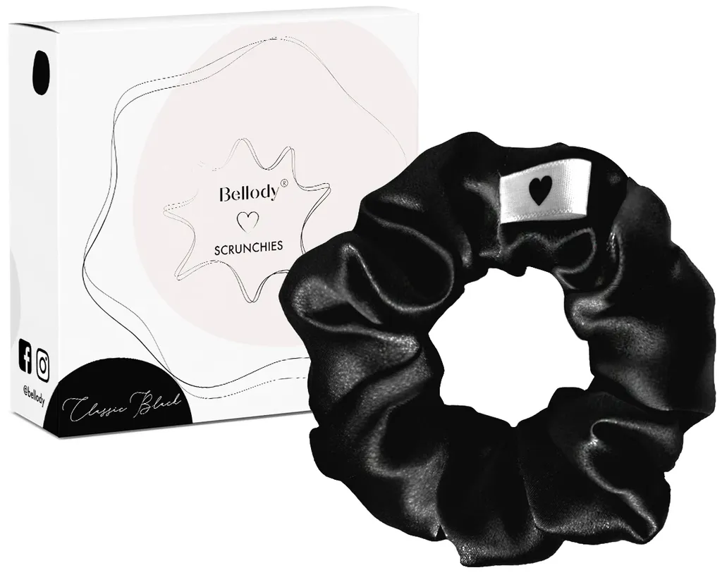 Bellody Original Scrunchies en soie - Classic Black