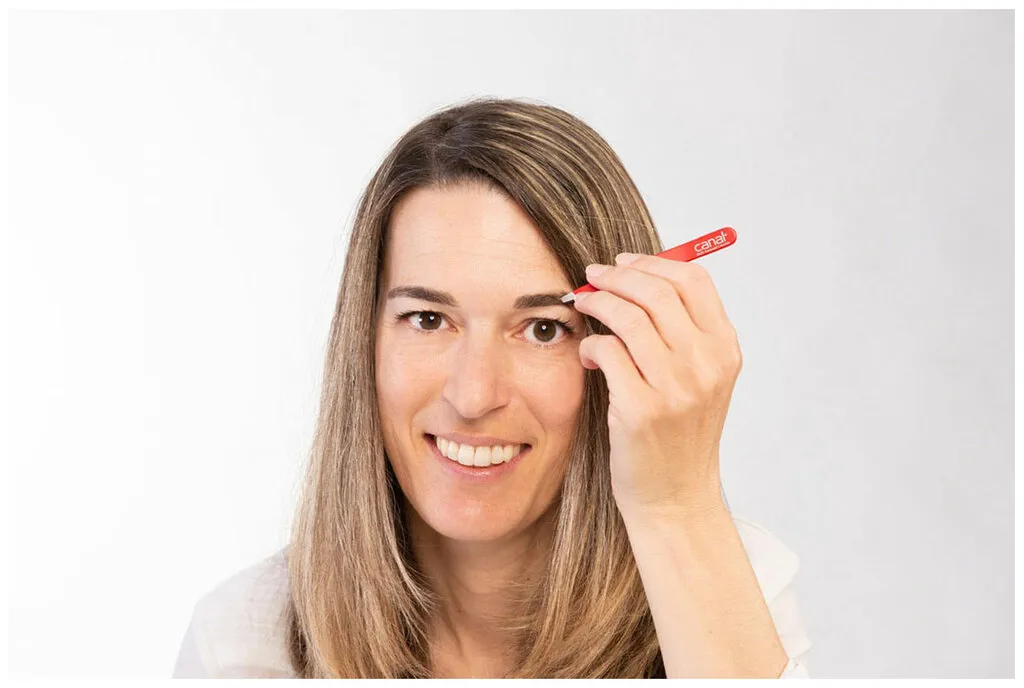 Canal Pince à épiler oblique inoxydable - Blanc