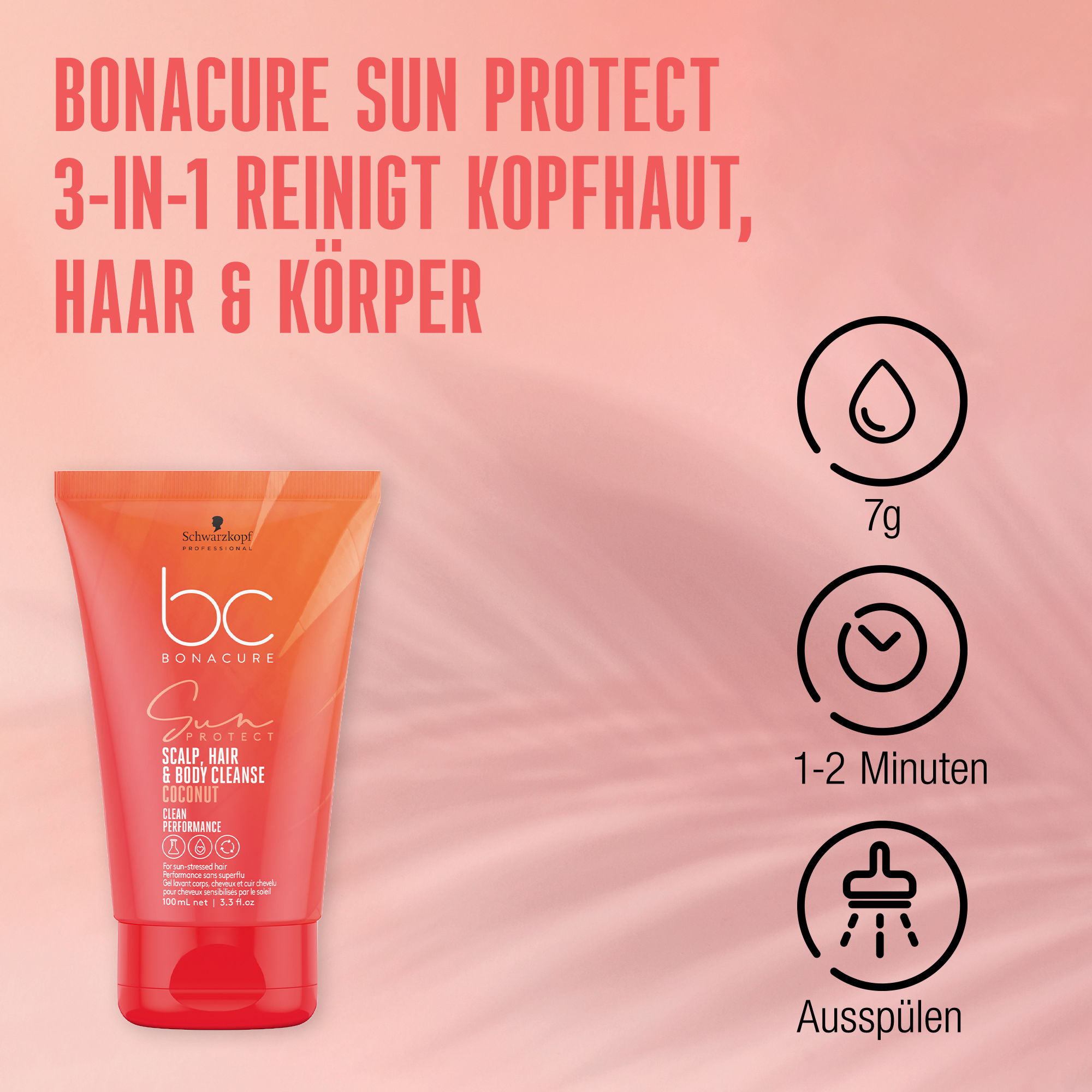 Schwarzkopf BC Sun Protect 3-in-1 Scalp, Hair & Body Cleanse
