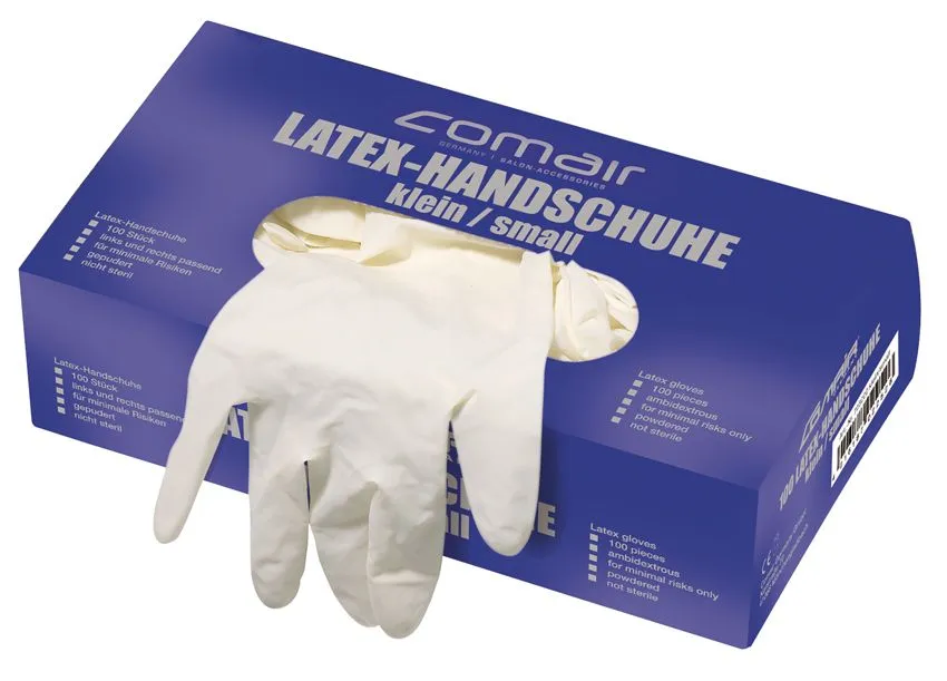 Comair Gants en latex blancs poudrés Large