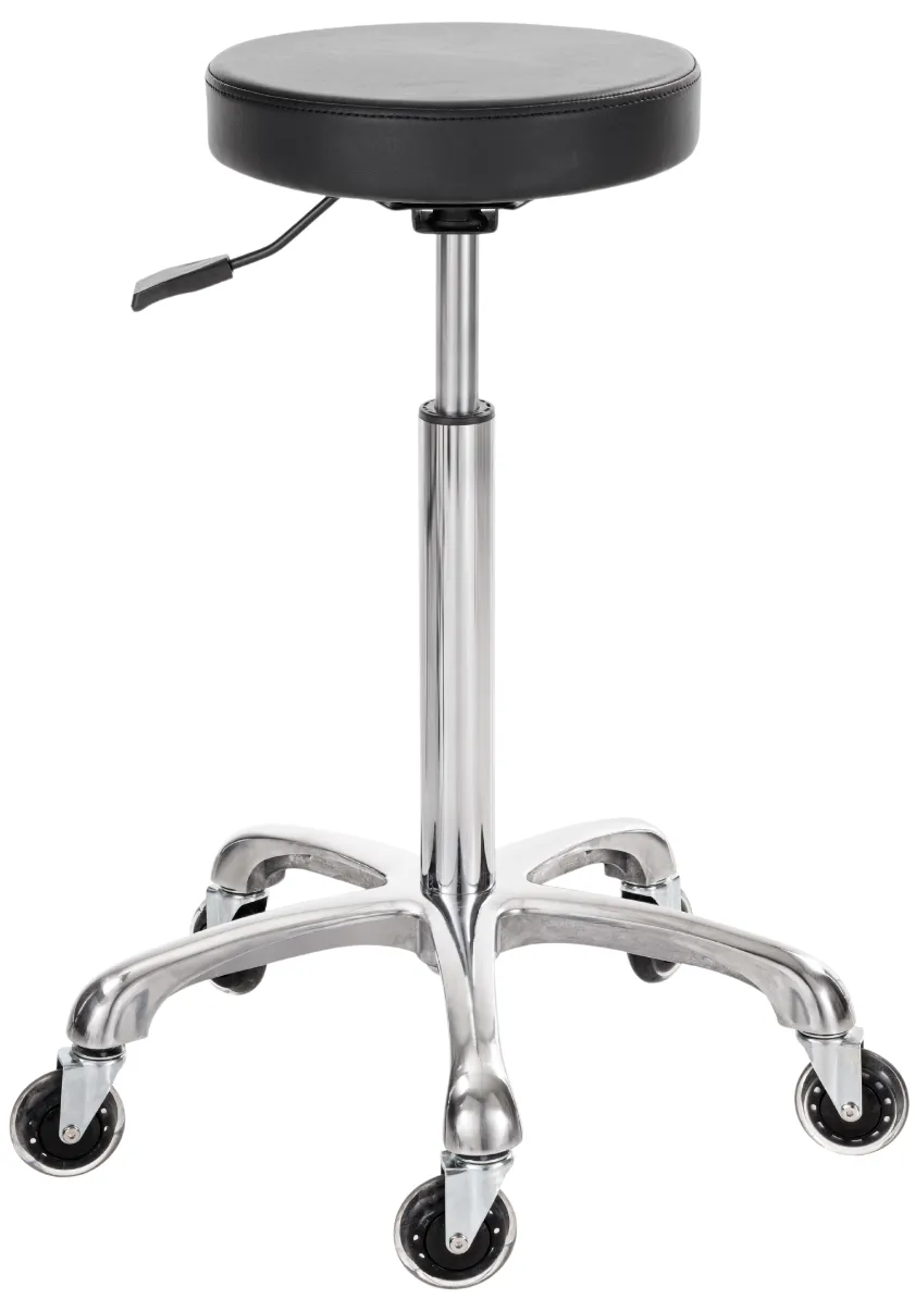 Elitè Pro Saddle With Back Tabouret En Similicuir Noir Base En Aluminium