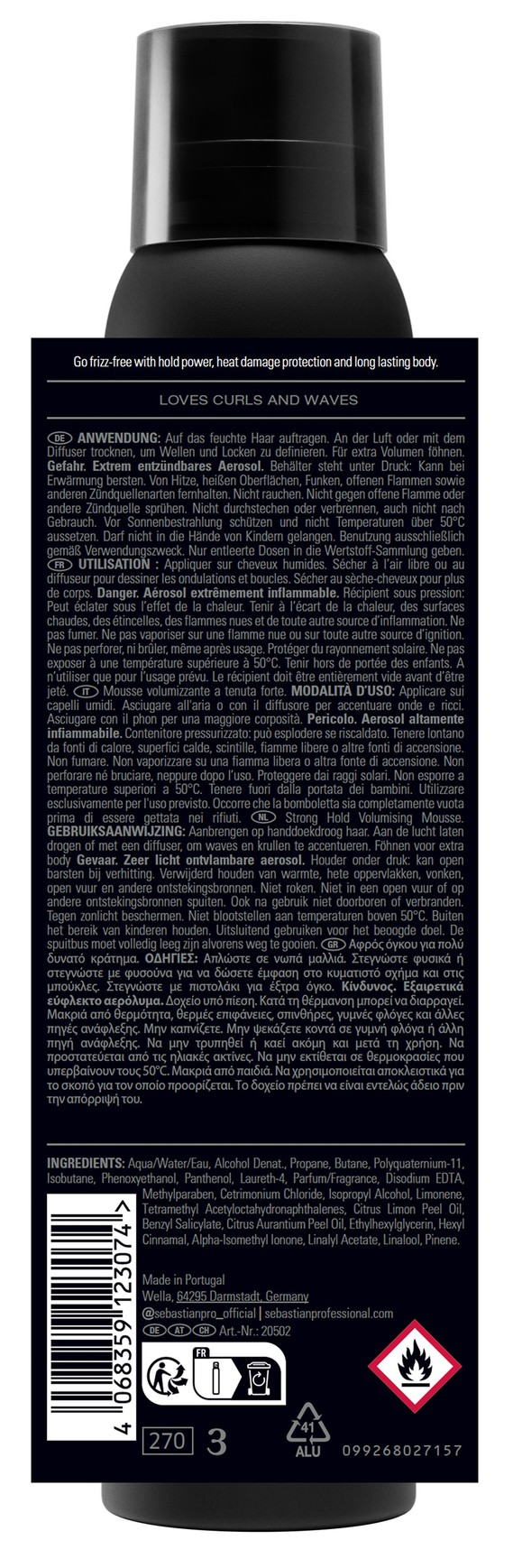 Sebastian Mousse Forte Fixation Forte Mousse volumisant