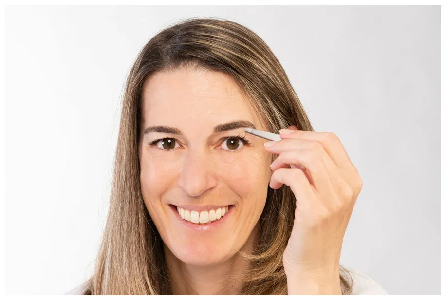 Canal Pince à épiler, pointe ronde, inoxydable, satin 9cm