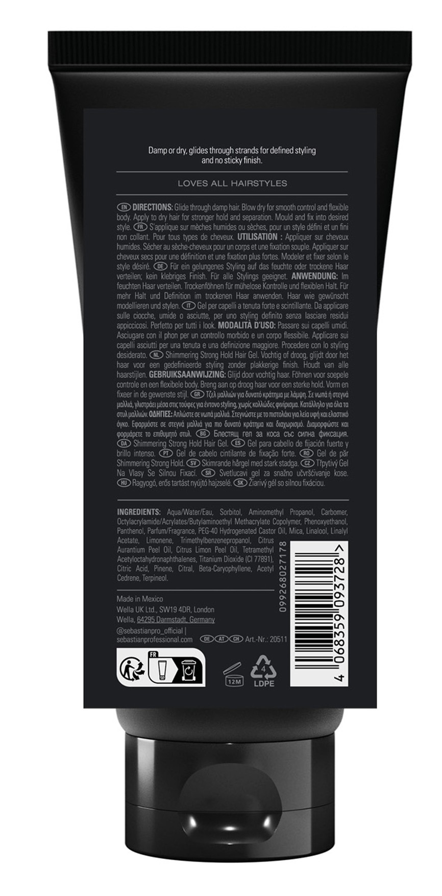 Sebastian Gel Forte Shimmering Strong Hold Hair Gel