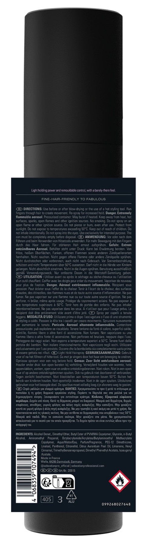 Sebastian Shaper Zero Gravity Fixatif à tenue légère