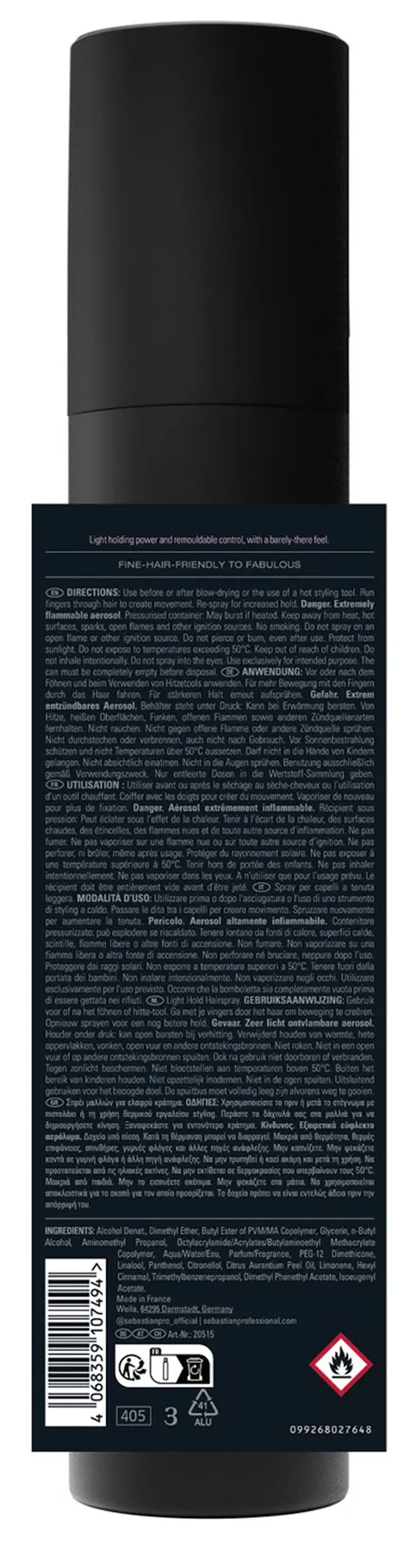 Sebastian Shaper Zero Gravity Fixatif à tenue légère