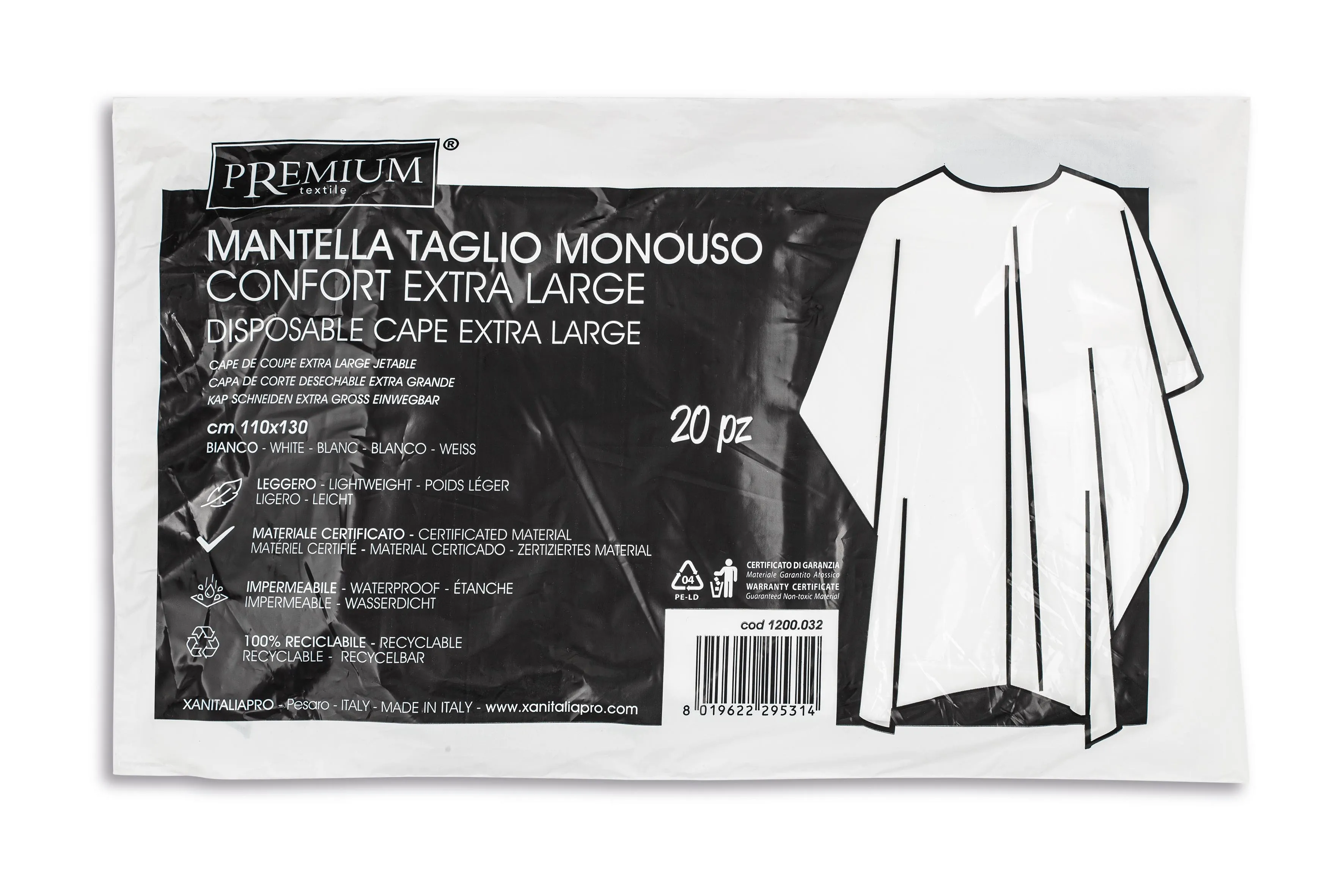 Xanitalia Cape de coiffeur jetable transparent 20 pcs.