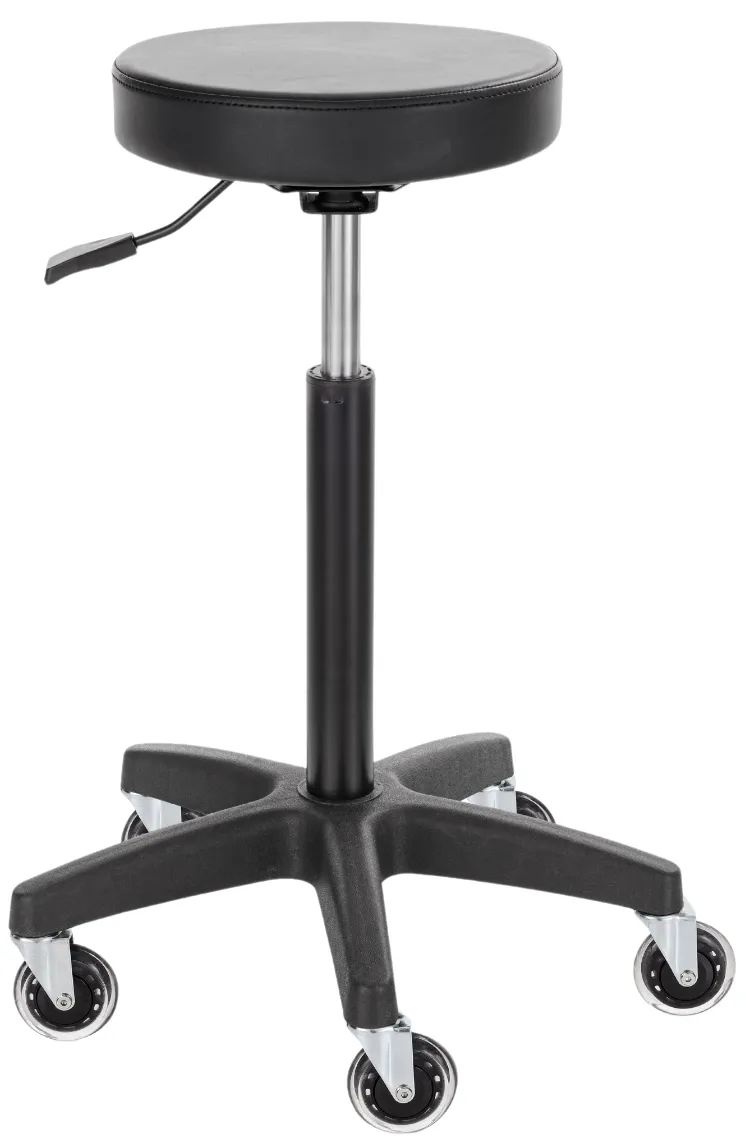 Ideal Pro Saddle With Back Tabouret En Similicuir Noir Base En Nylon Noir