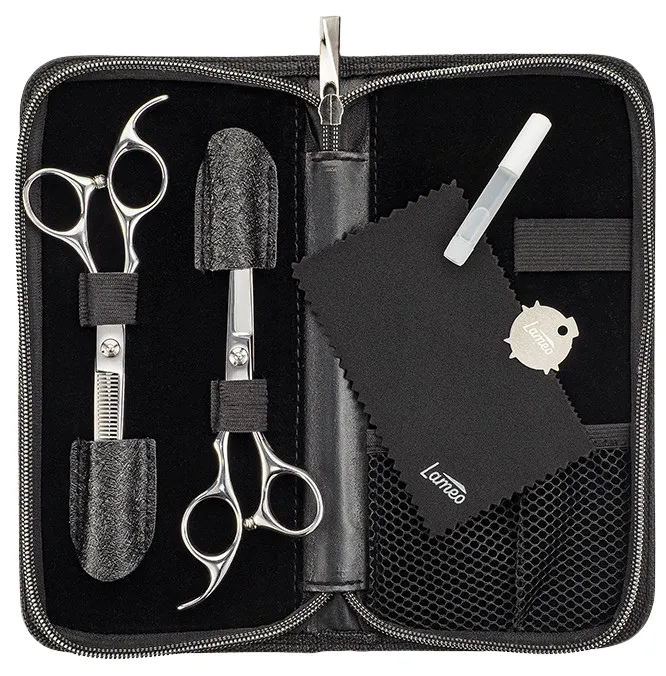 Xanitalia Stage Pro Set Offset Silver 5,5" Set professionnel de ciseaux de coiffure