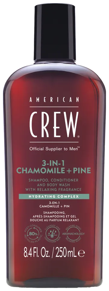 American Crew 3in1 Chamomile & Pine Shampoo, Conditioner & Body Wash - 250 ml